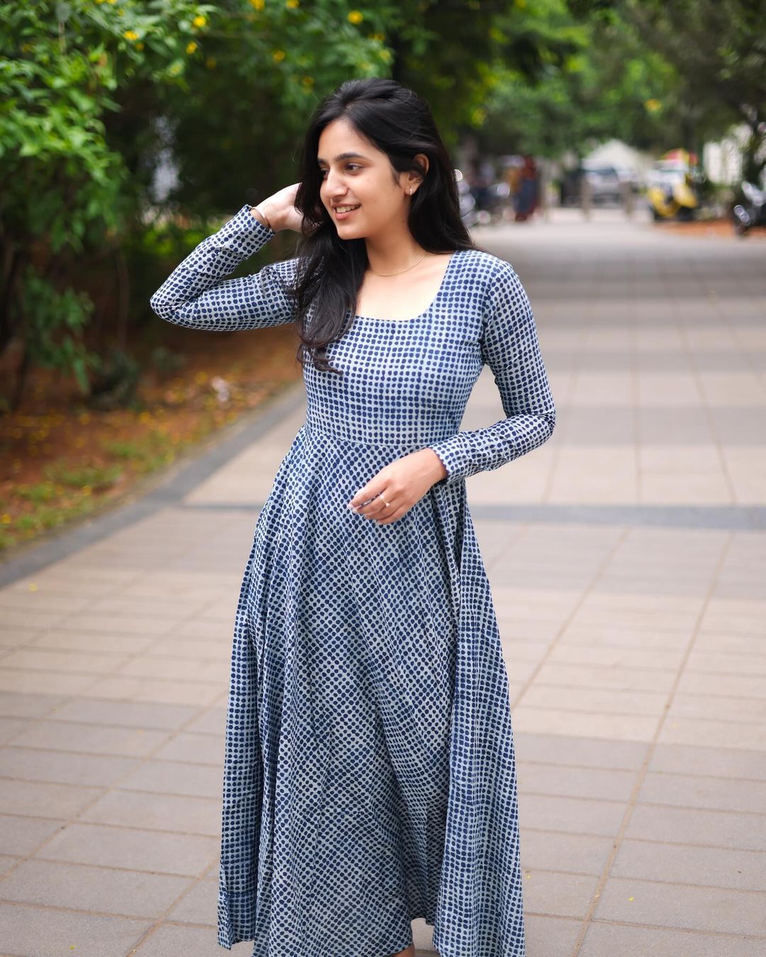Cotton Blue dot Frock - Studio Thari